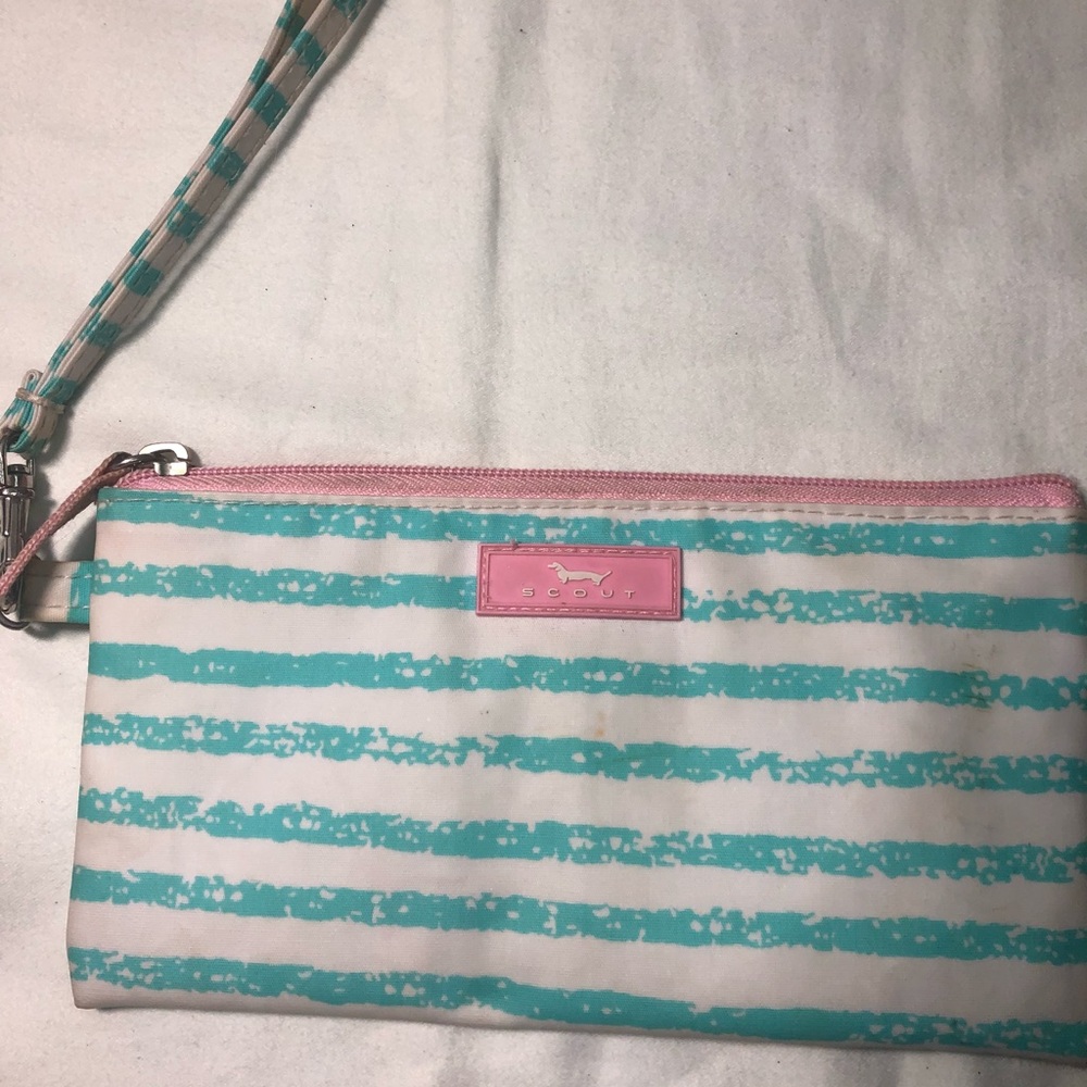 Scout Teal Striped Wristlet